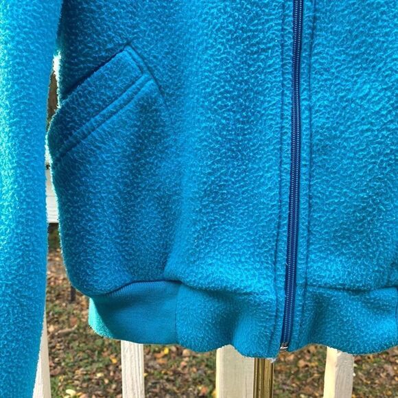 Vintage 90s ELCO Blue Fleece Zip Up Sweatshirt - Picture 6 of 8